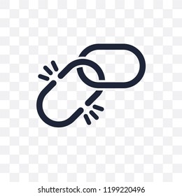 Broken link transparent icon. Broken link symbol design from SEO collection. Simple element vector illustration on transparent background.