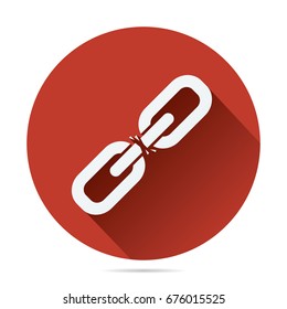 broken link vector flat icon, broken chain icon