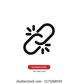 Broken link vector icon