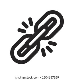 Broken link vector icon