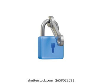 Icono de bloqueo roto Ilustración 3D Render