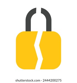 Broken Lock Vector Flat Icon