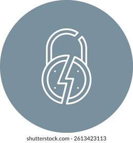 Broken Lock vector icon. Can be used for printing, mobile and web applications.