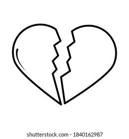 Coeur Silhouette Brise Triste Separation Image Vectorielle De Stock Libre De Droits Shutterstock