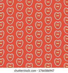 broken love pattern on red template vector design