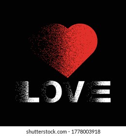 Broken Love T-shirt Design With Fading Effect For Print