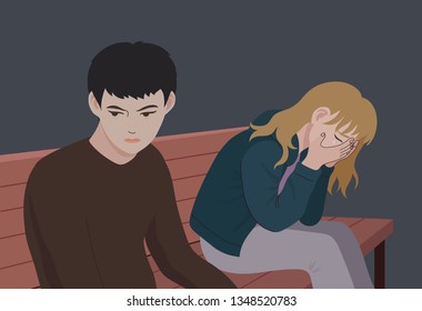 A broken lover. hand drawn style vector design illustrations. 