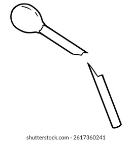 broken matches illustration hand drawn outline vector