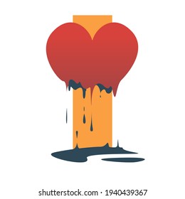 Broken, melting heart. Light gradients and transitions create a unique style. Good for poster decoration.