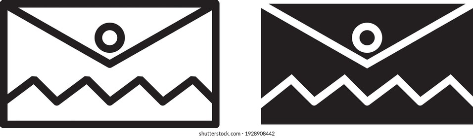 Broken Message Icon Outline Vector Illustration perfect for website, banners, poster, etc. 