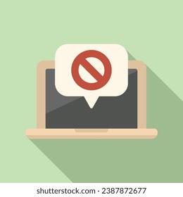 Broken message laptop icon flat vector. Update brand. Digital repair brand