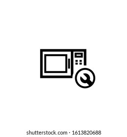 Broken Microwave Outline Icon. Clipart Image Isolated On White Background