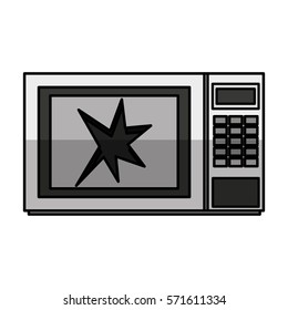 Broken microwave oven icon vector illustration design