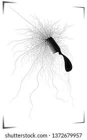 Broken Mirror on White Background. Cracks on the Glass due to Comb. Vector Illustration