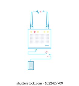 Broken Modem Illustration Vector Isolated Collection