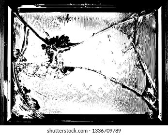 the broken monitor of the old TV. vector background, kinescope , gadget, glass, cracks, display; 