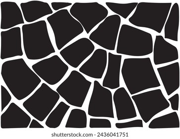 Gebrochene Mosaik Keramikfliesen Hintergrund. Schwarz-Weiß Mosaik Muster, Vektor-Illustration geometrische Formen.Mosaik Fliesen auf der Wand Hintergrund Design.