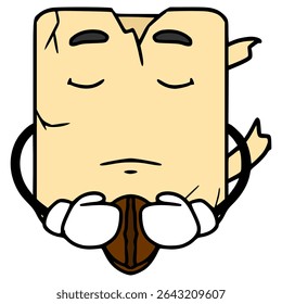 broken mug character illustration hand drawn isolated vector