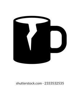 broken mug symbols icon vector set in isolated white background