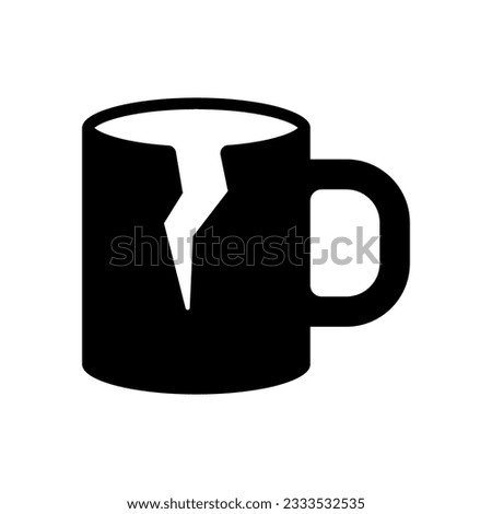 broken mug symbols icon vector set in isolated white background
