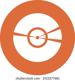 Broken music record, illustration, vector on white background.