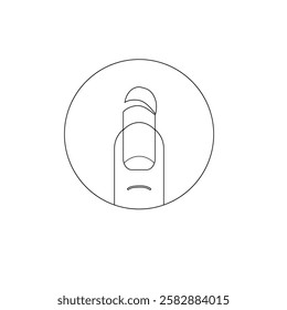 broken nail flat design. broken nail round logo. simple and minimalist nail vector design. broken nail illustration. black and white design