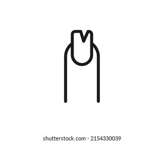 Icono plano de uñas roto. Señales de línea delgada para el logotipo de diseño, tarjeta de visita, etc. Símbolo de esquema único de alta calidad para diseño web o aplicación móvil. Pictograma del contorno de la manicura.