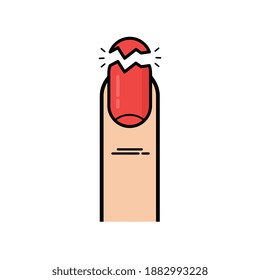 BROKEN NAIL ICON FOR MANICURE