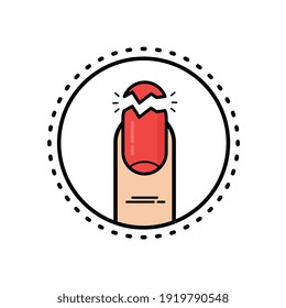 BROKEN NAIL ICON IN RED