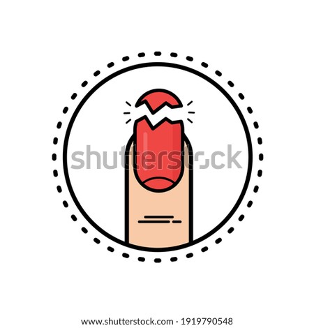 BROKEN NAIL ICON IN RED