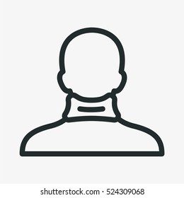 Broken Neck Injury Minimalistic Flat Line Outline Stroke Icon Pictogram Symbol