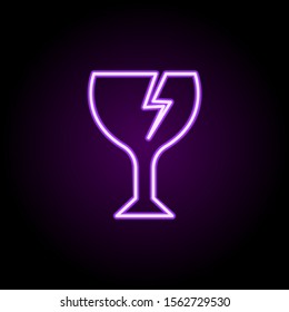 broken neon icon. Simple thin line, outline vector of logistics icons for ui and ux, website or mobile application