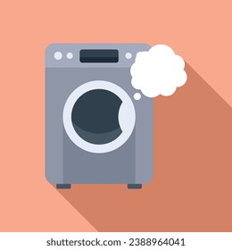 Vector plano del icono de la lavadora nueva rota. Aparatos eléctricos. Accidente de servicio