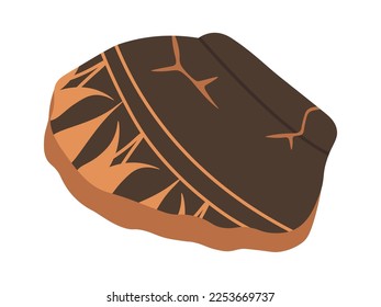 Broken old potty flat icon Small pieces Archeology. Vector illustration