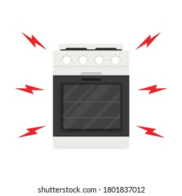 Broken Oven Cartoon Vector Oven On Stock Vector (Royalty Free ...