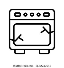 Icono de contorno de Vector de horno roto. Archivo EPS 10