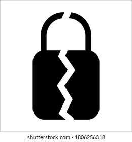 
broken padlock Vector Icon illustration