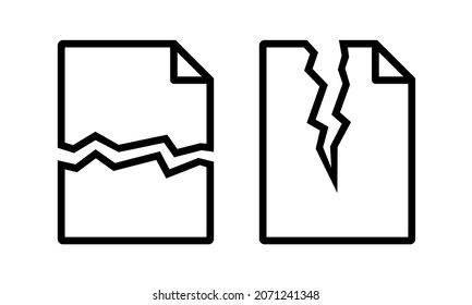 Broken paper.  File document ripped. Illustration vector