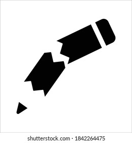 ilustración vectorial del icono del paro de dibujo de lápiz roto