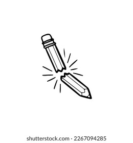 broken pencil illustration vector concept