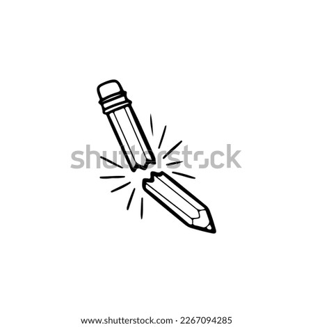 broken pencil illustration vector concept