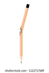 Broken pencil on isolated background illustration vector 