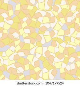 Broken pentagons from multi-colored fragments. Beautiful camouflage for fashion people. Seamless pattern.