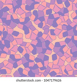 Broken pentagons from multi-colored fragments. Beautiful camouflage for fashion people. Seamless pattern.