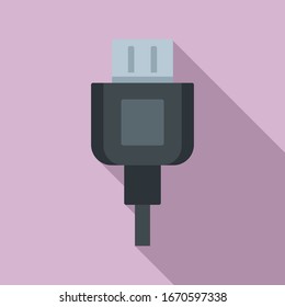 Broken phone cable icon. Flat illustration of broken phone cable vector icon for web design