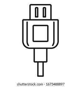 Broken phone cable icon. Outline broken phone cable vector icon for web design isolated on white background