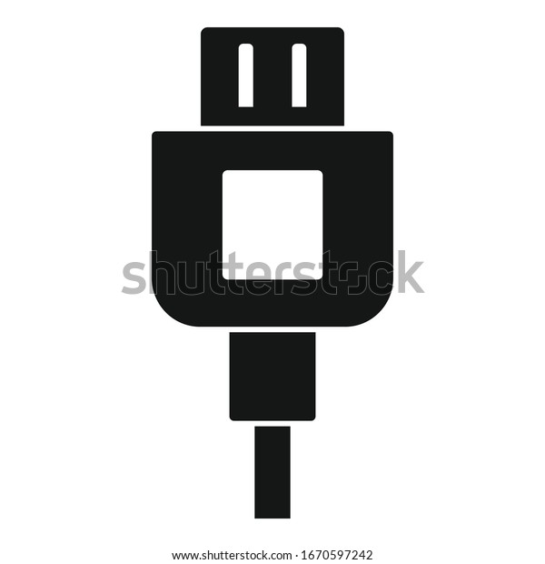 Broken\
phone cable icon. Simple illustration of broken phone cable vector\
icon for web design isolated on white\
background