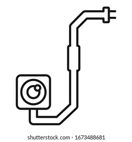 Broken phone camera icon. Outline broken phone camera vector icon for web design isolated on white background