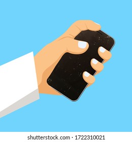 Broken phone, cracked glass in the phone, take it to repair