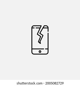 Broken phone icon sign vector,Symbol, logo illustration for web and mobile